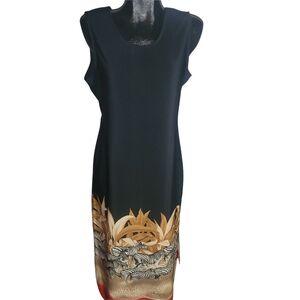 Jessica Black Sleeveless Dress with Zebra Print Hem 6